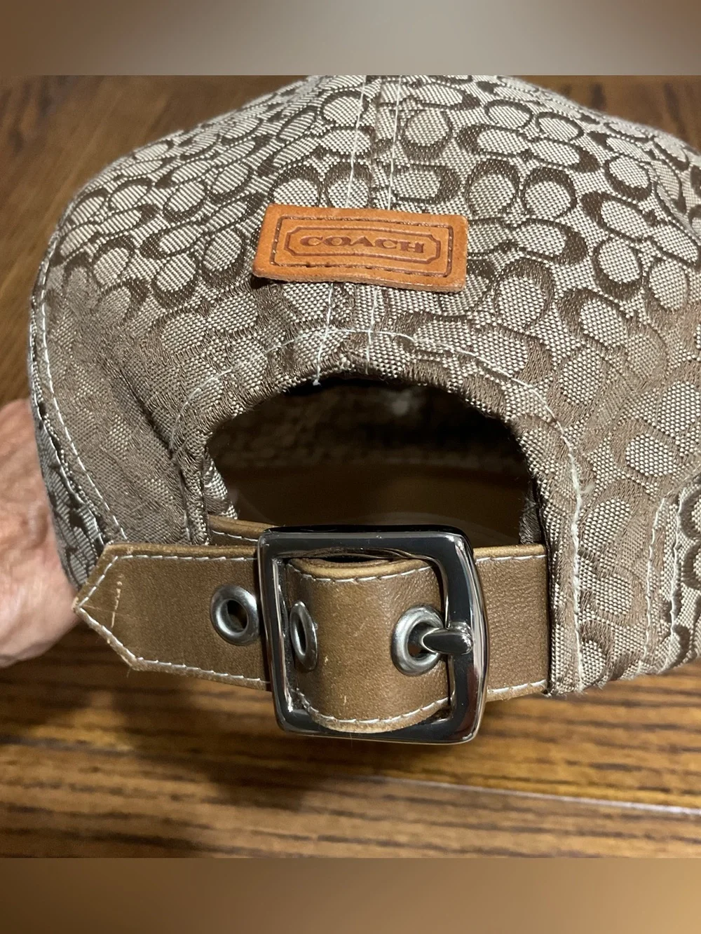 Coach Beige & Brown Signature Canvas Baseball Cap